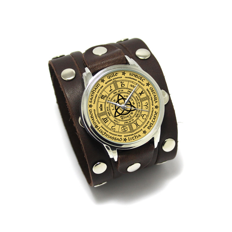 Кожаный широкий браслет для часов SD с заклепками Артикул: 5606BL
