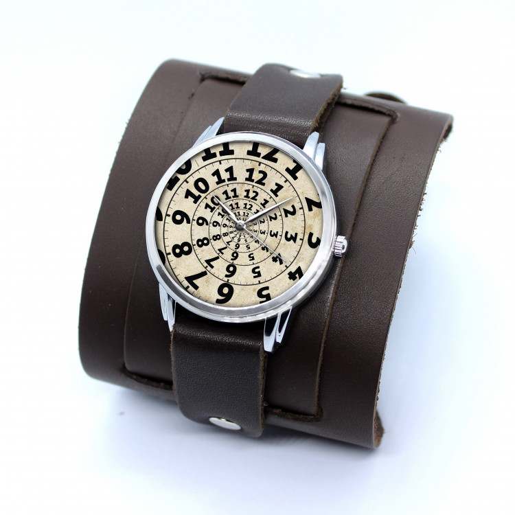 Наручные часы Ретро Спираль на двойном браслете из кожи Артикул: SPRW5410BR