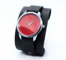 Наручний годинник Red Minimalista на хендмейд ремешке