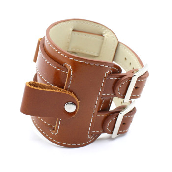 Прошитый кожаный браслет для часов Aviator Stitch с двумя пряжками 
