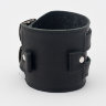Широкий кожаный браслет для часов Duo Stitch черный - фото 1