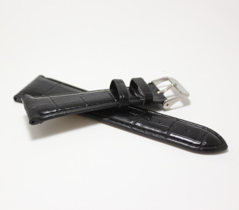 Черный ремешок Croco 20 мм из искусственной кожи 