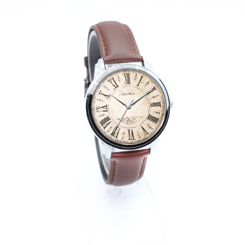 Наручные часы Vintage Classic с римскими цифрами на рыжем ремешке 