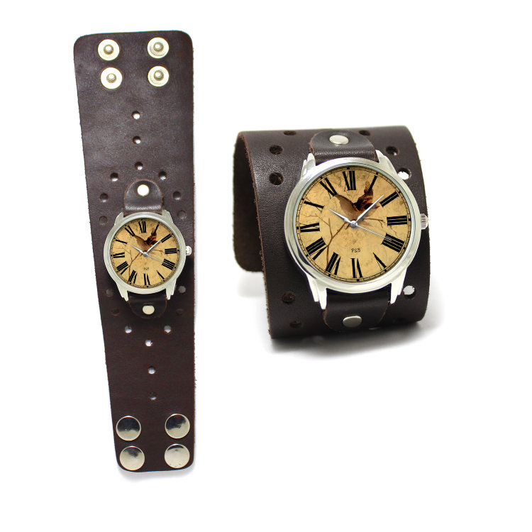 Широкий браслет для часов Trapecia на кнопках  Артикул: 5105BL