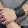 Широкий чорний браслет XX Cuff з плетінням в стилі готика - фото 3