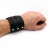 Широкий черный браслет XX W395S Cuff с плетением в стиле готика