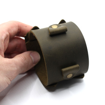 Широкий кожаный браслет JD Steampunk Широкий кожаный браслет JD Steampunk