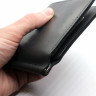 Черное кожаное портмоне зажим для денег Flex MC ручной работы - фото 3