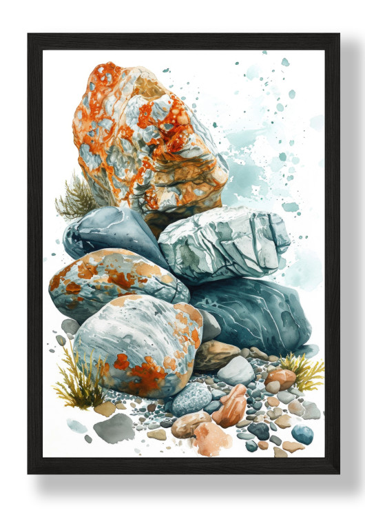 Постер в рамке Морские камни Артикул: POS0014A4BL