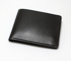 Чорний шкіряний гаманець затискач для грошей Luster