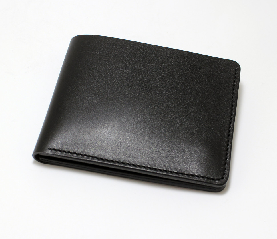 Чорний шкіряний гаманець затиск для грошей Luster з магнітною застібкою