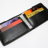 Чорний шкіряний гаманець затиск для грошей Luster з магнітною застібкою - фото 2