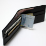 Чорний шкіряний гаманець затиск для грошей Luster з магнітною застібкою - фото 4