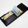 Чорний шкіряний гаманець затиск для грошей Luster з магнітною застібкою - фото 3