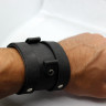 Черный кожаный браслет для часов SteamPunk - фото 2