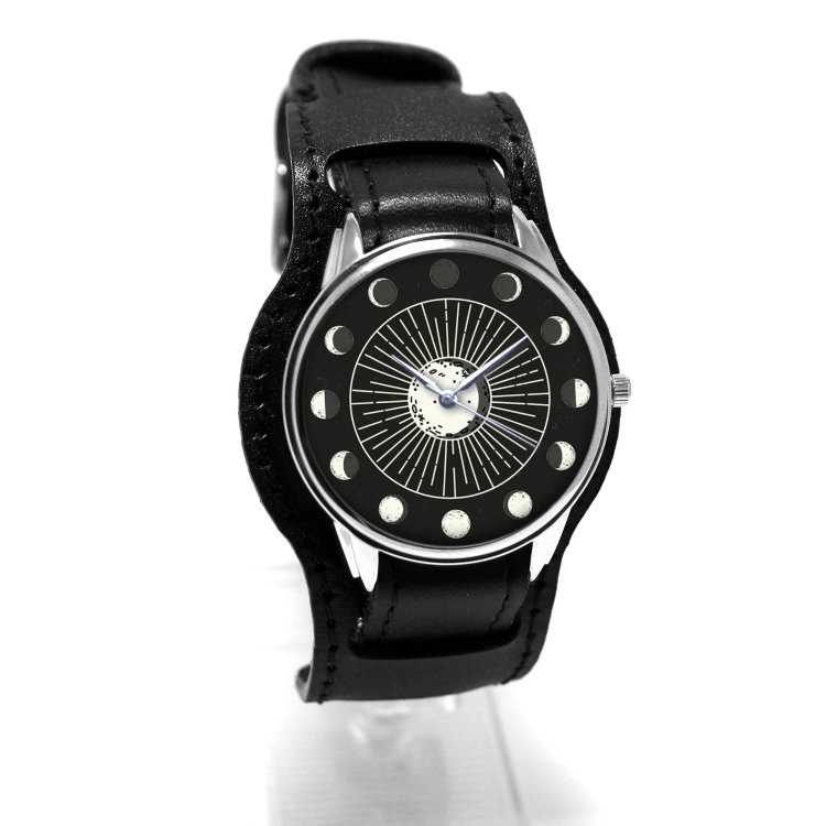 Чоловічий годинник Фази Місяця на ремінці в стилі ретро Артикул: MFS27861BL