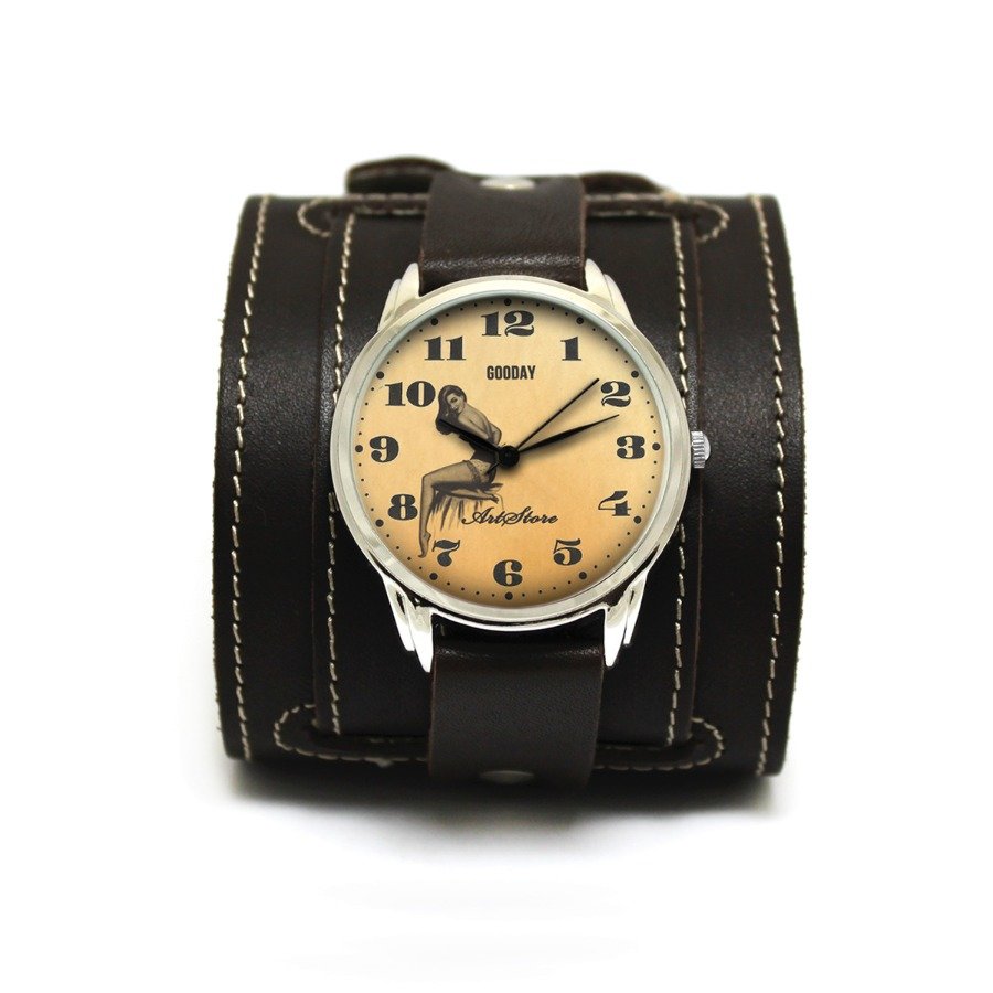 Чоловічі наручні годинники Gooday на браслеті з двома пряжками