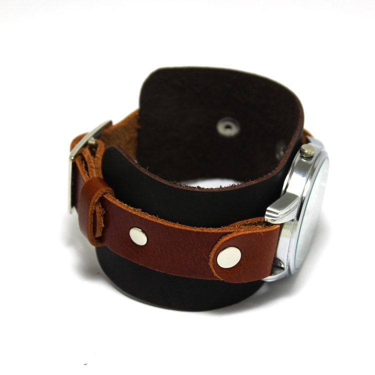 Двухцветный ремешок для часов DC Brown кожаный Артикул: 5360KBR