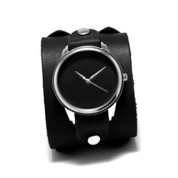 Наручные часы Matte black Минималист на широком ремешке 