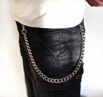 Серебристая цепь Extrasolid для украшения джинс и штанов  