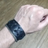 Узкий кожаный браслет Arizona с плетением маленькими иксами из кожи