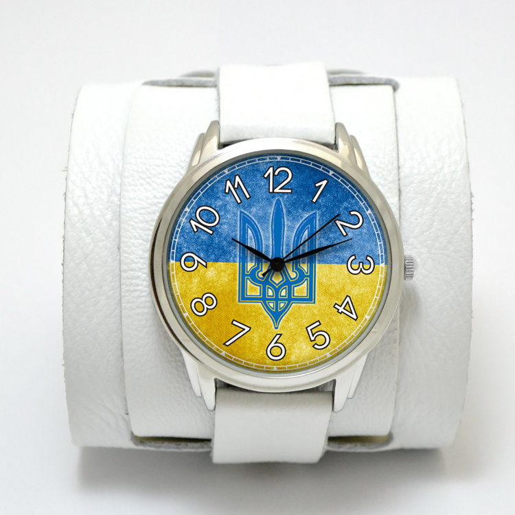 Эксклюзивные наручные часы Ukraine Сrest с флагом Артикул: UAC5410WH