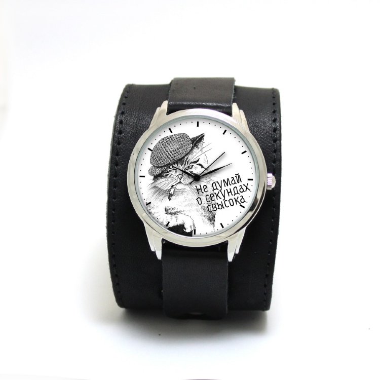 Наручные часы Кот Философ с ретро ремешком Артикул: TCTA5500STBL