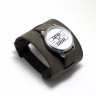 Широкий кожаный браслет для часов Y-type оливковый