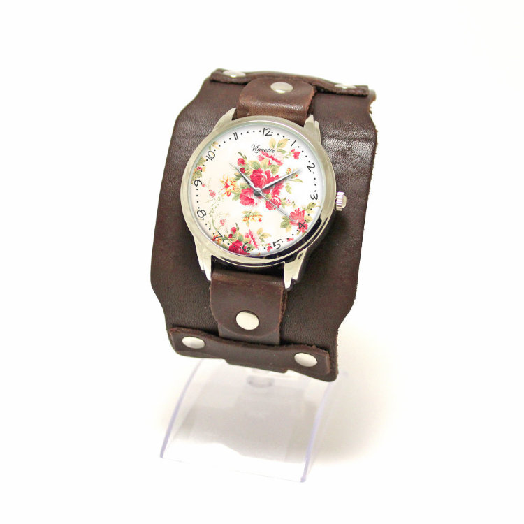 Прямоугольный браслет для часов Montre с подложкой из натуральной кожи Артикул: 5335BR