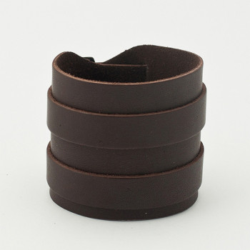 Кожаный широкий напульсник Thunder Cuff c двумя пряжками 