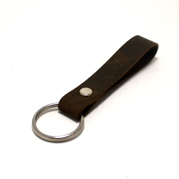 Простой кожаный брелок с заводным кольцом 30 мм для ключей Артикул: KCH010BL