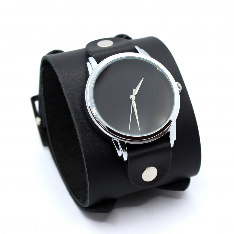 Наручные анти часы Matte black на черном широком ремешке Артикул: MTB5166BLA