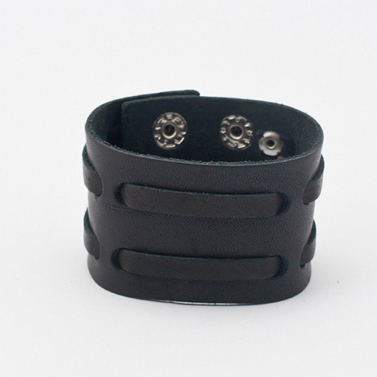 Кожаный браслет Inside Black с кожаными полосками Артикул: 3511BL