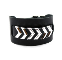 Широкий кожаный браслет Chevron Cuff