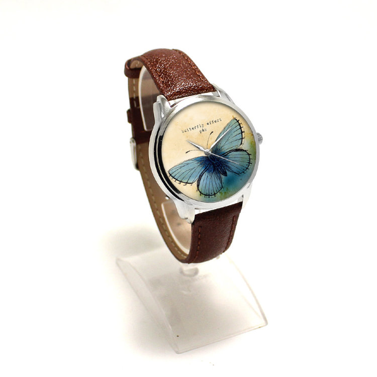 Жіночий годинник Butterfly Effect з малюнком метелики Артикул: BEF-TAN