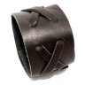 Шкіряний браслет InsideX Black вузький на кнопці - фото 1