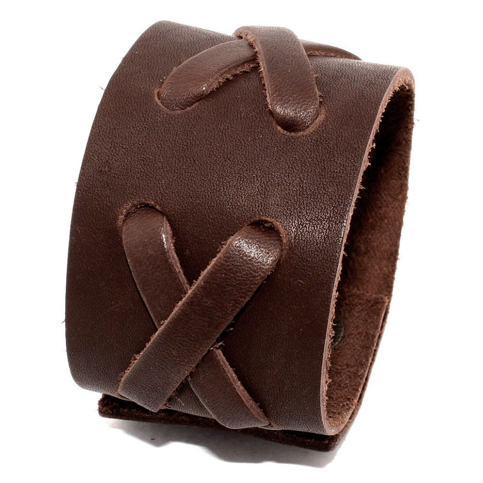 Шкіряний браслет InsideX Brown в стилі рок