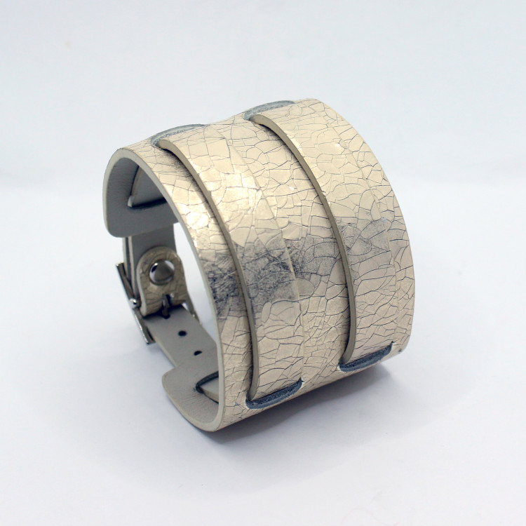 Золотий шкіряний браслет Lesk Артикул: WS5015GL