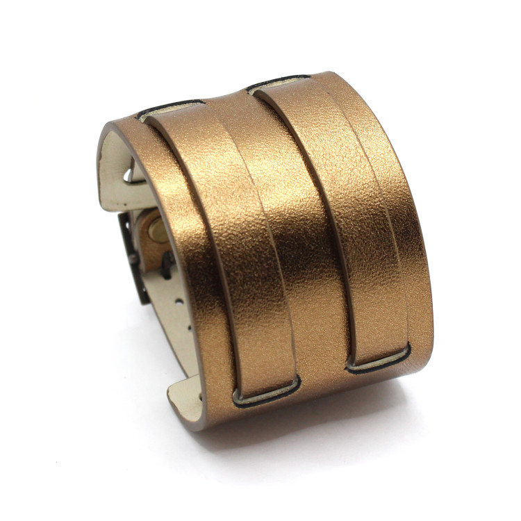 Широкий кожаный браслет Lesk Bronze Артикул: WS5016GL
