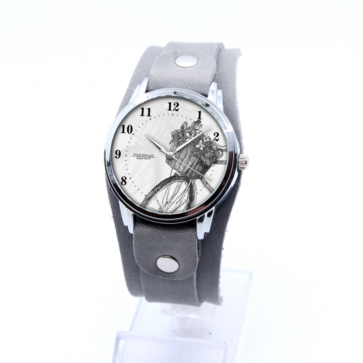 Жіночий годинник Vintage Ride на сірому хендмейд ремінці  Артикул: BKP5500BL